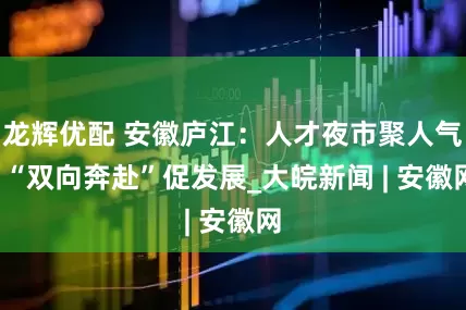 龙辉优配 安徽庐江：人才夜市聚人气  “双向奔赴”促发展_大皖新闻 | 安徽网